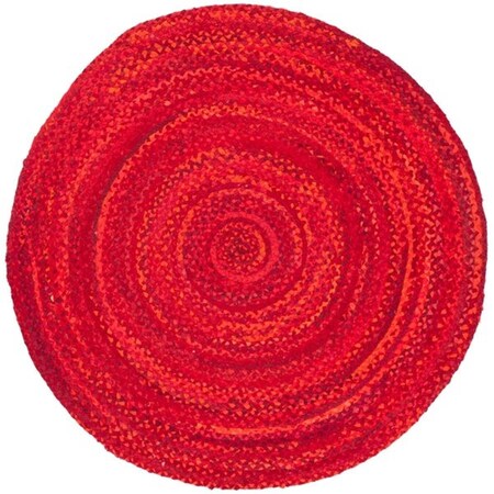 Safavieh Braided Global Round Hand-Woven RugsRed 4 x 4 ft. BRD452Q-4R